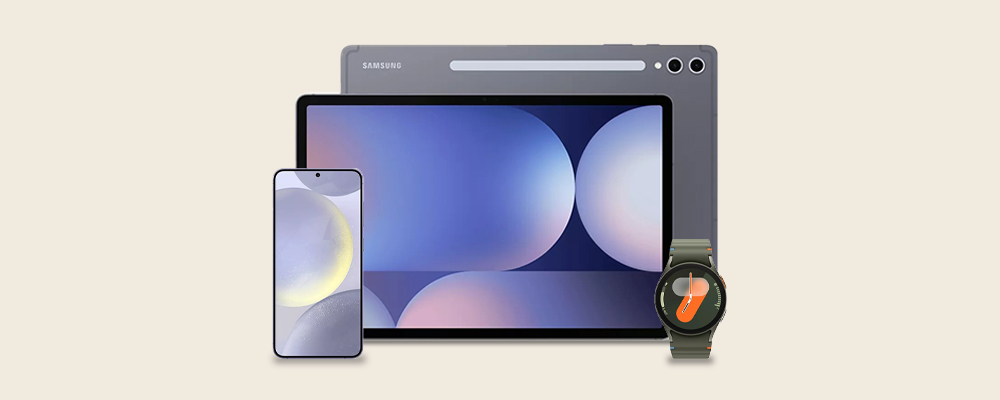 Samsung Tab, Watch, and S24+ Ultra
