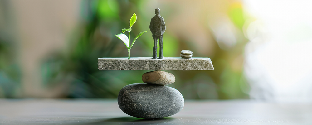 Balancing personal life and job, struggling with priorities, seeking harmony and well-being.