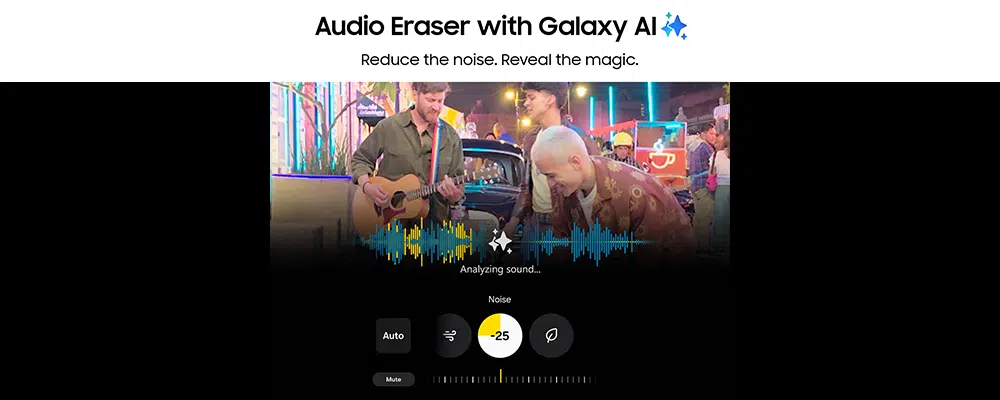 Samsung Camera App showing how to use an audio eraser