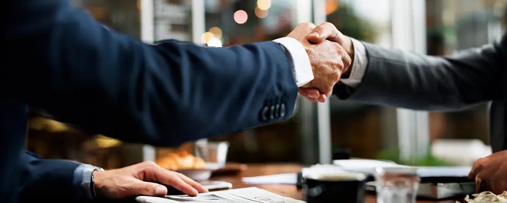 Business Handshake Success Deal Concept shows how to be a great salesperson