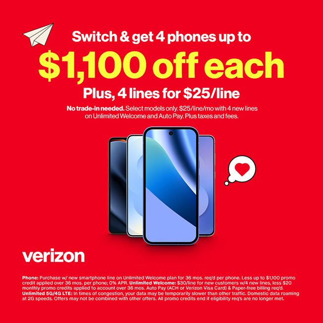 4 Phones $1,100 off each