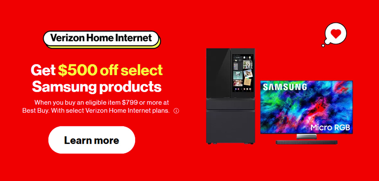 $500 off Select Samsung