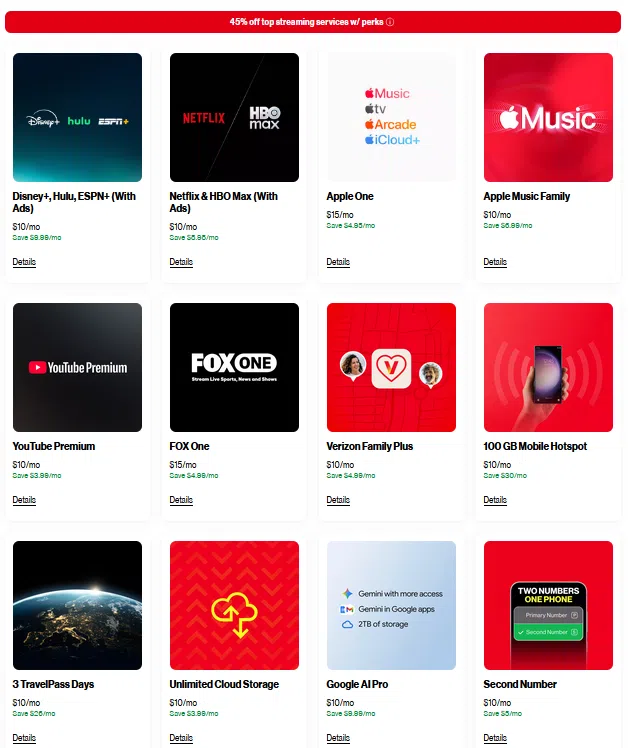 save on streaming with verizon perks