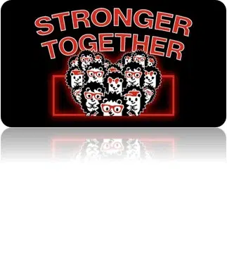 rc cares - stronger together - hedgie family russell cellular mascot