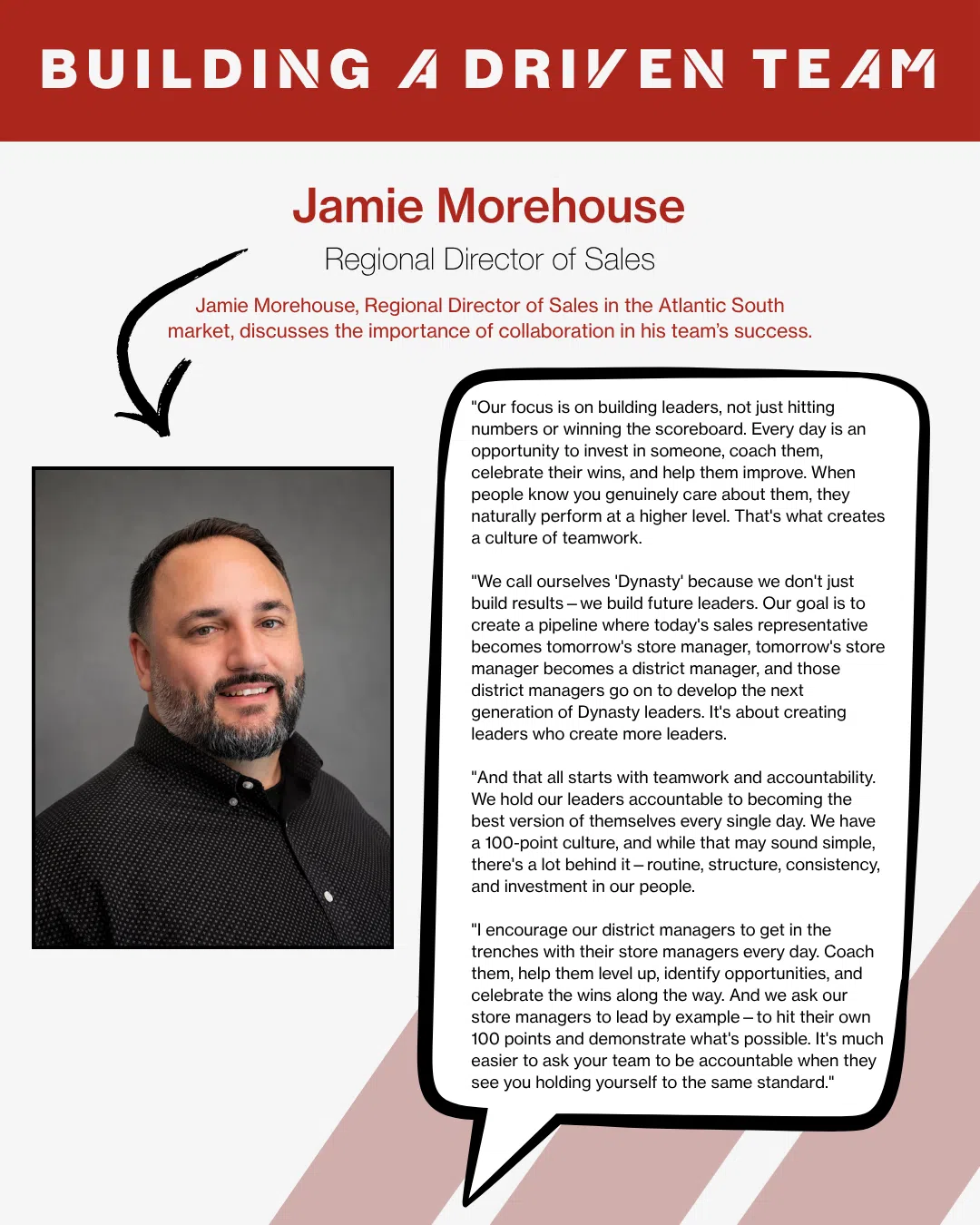 regional director jamie morehouse leadership matters building a driven team