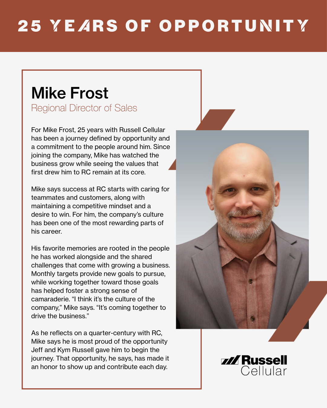 russell cellular rcconnections regional director mike frost september 2026